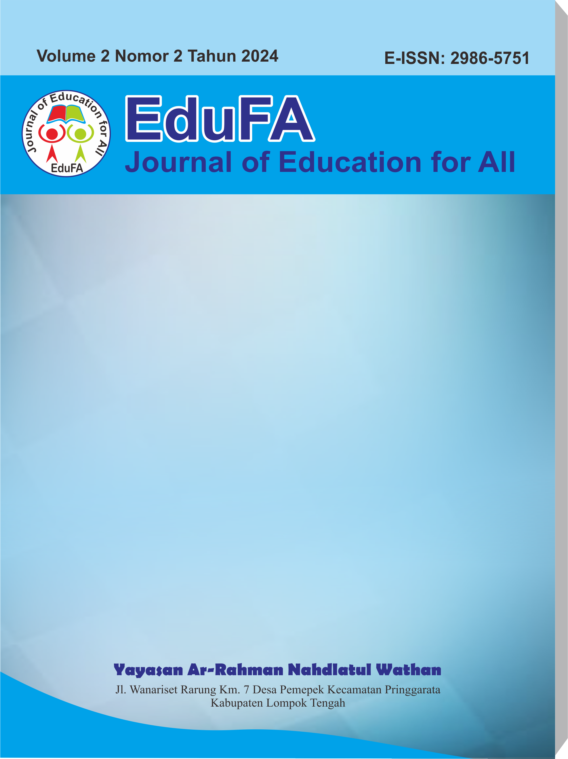 View Vol. 2 No. 2 (2024): Journal of Education For All