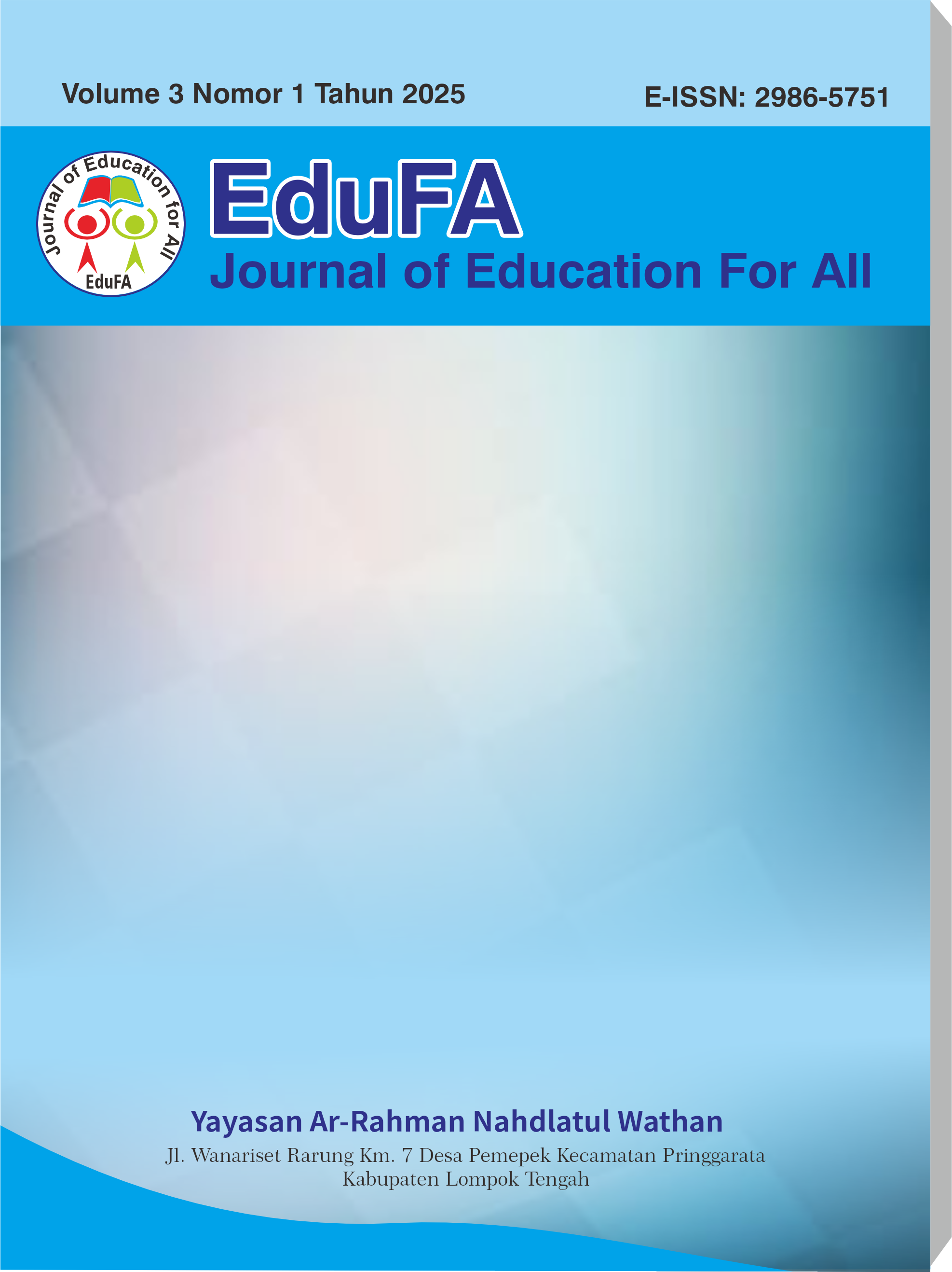 View Vol. 3 No. 1 (2025): Journal of Education For All