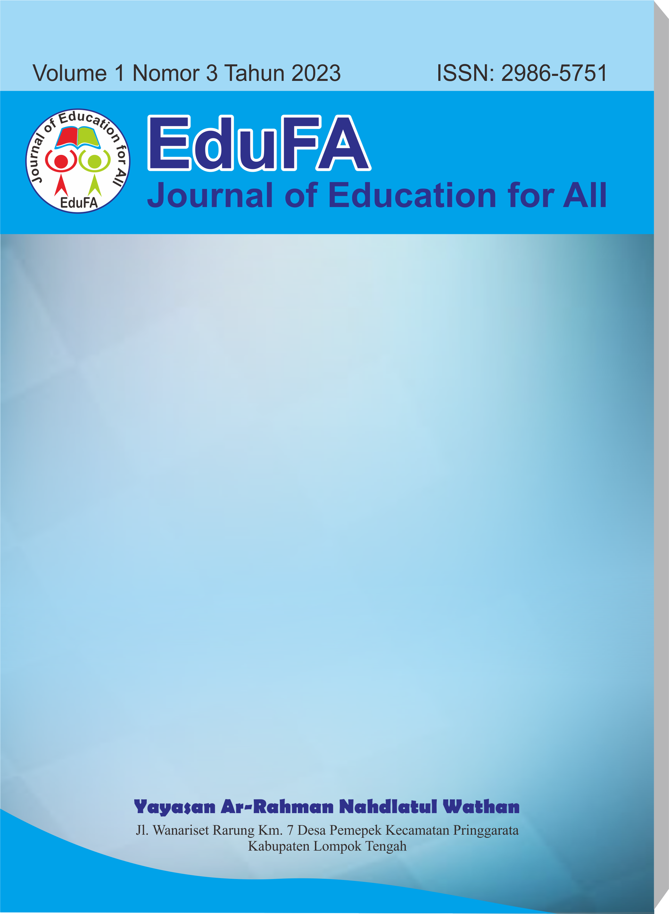 View Vol. 1 No. 3 (2023): Journal of Education For All